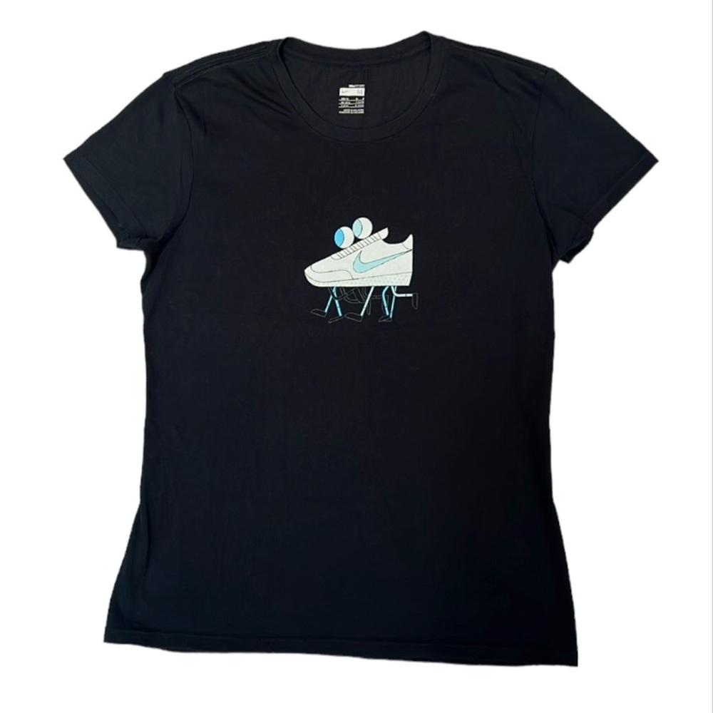 Nike Fit Dry Women’s Air Force 1 Cartoon Graphic Black Shirt Size Medium